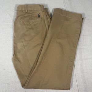 Vintage Polo Ralph Lauren Ethan Chino Pants 34x32 Tan Pleated Cotton